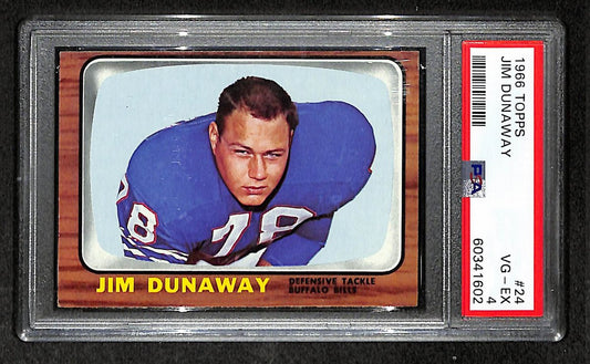 Jim Dunaway 1966 Topps Card #24 Bills PSA 4 BA209273
