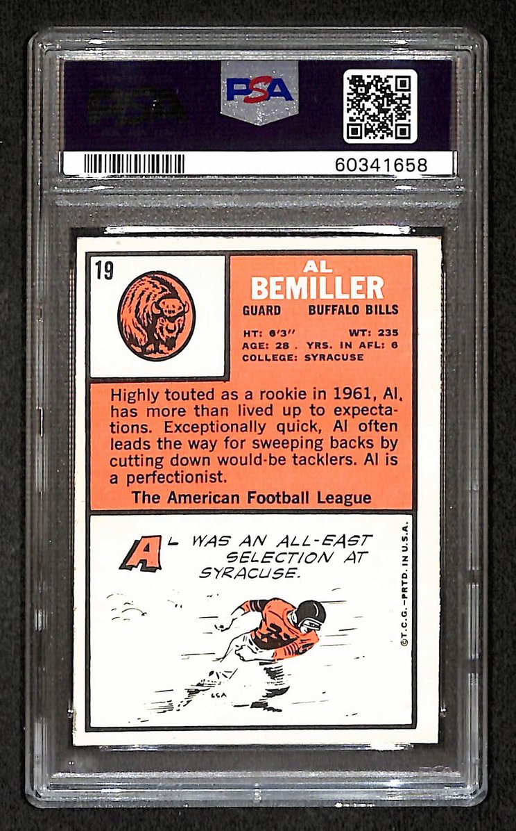 Al Bemiller 1966 Topps Card #19 Bills PSA 4 BA209275