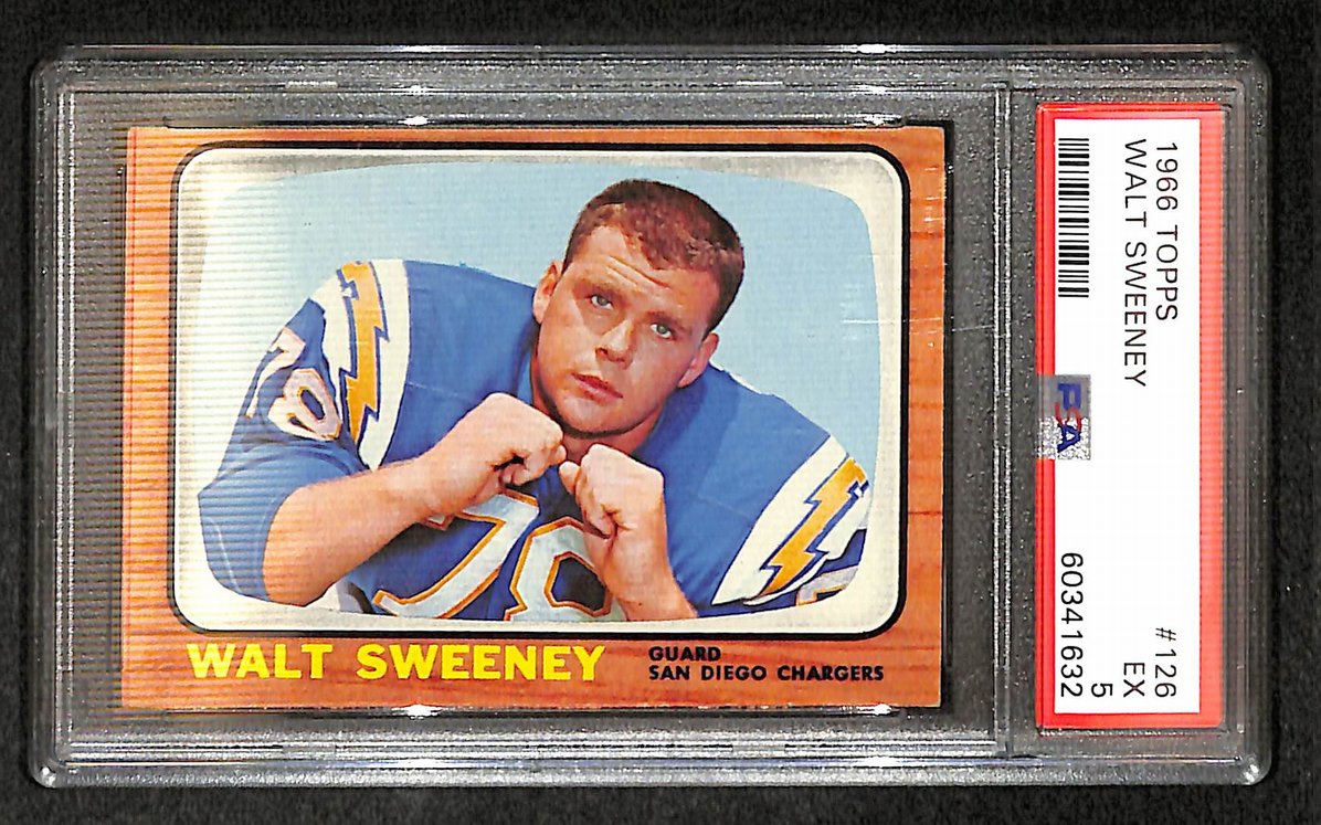 Walt Sweeney 1966 Topps Card #126 Chargers PSA 5 BA209276