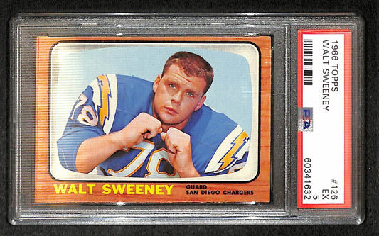 Walt Sweeney 1966 Topps Card #126 Chargers PSA 5 BA209276