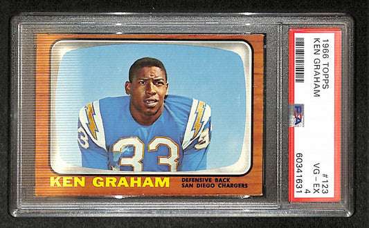 Ken Graham 1966 Topps Card #123 Chargers PSA 4 BA209277