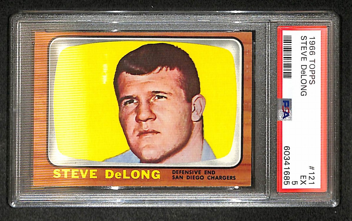 Steve DeLong 1966 Topps Card #121 Chargers PSA 5 BA209278