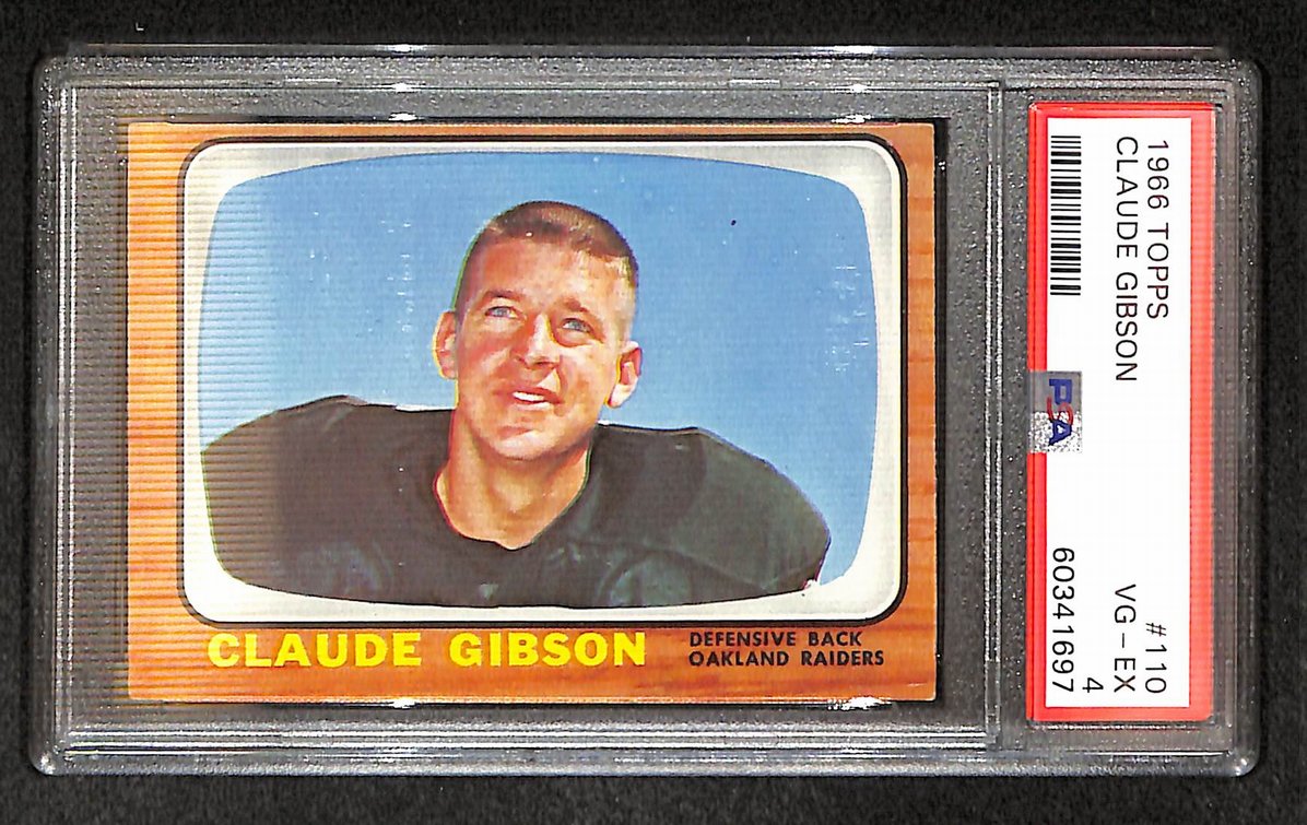 Claude Gibson 1966 Topps Card #110 Raiders PSA 4 BA209280