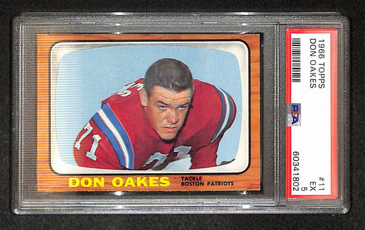 Don Oakes 1966 Topps Card #11 Patriots PSA 5 BA209281