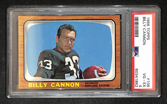 Billy Cannon 1966 Topps Card #106 Raiders PSA 4 BA209283