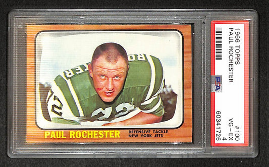 Paul Rochester 1966 Topps Card #100 Jets PSA 4 BA209284