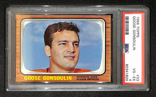 Goose Gonsoulin 1966 Topps Card #33 Broncos PSA 4 BA209285