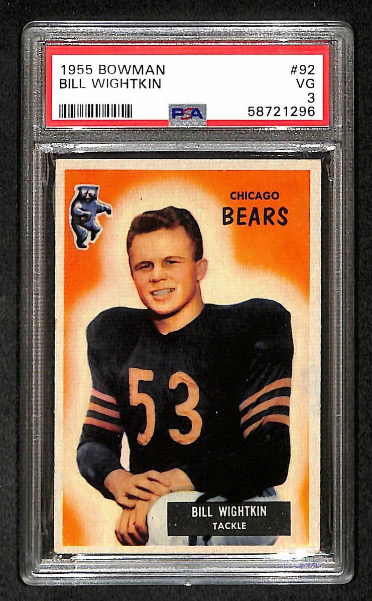 Bill Wightkin 1955 Bowman Card #92 Bears PSA 3 BA209288