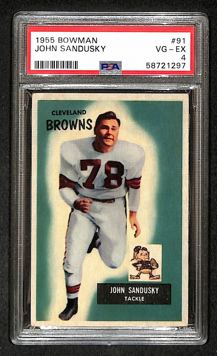 John Sandusky 1955 Bowman Card #91 Browns PSA 4 BA209289