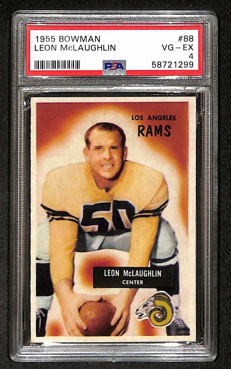 Leon McLaughlin 1955 Bowman Card #88 Rams PSA 4 BA209291