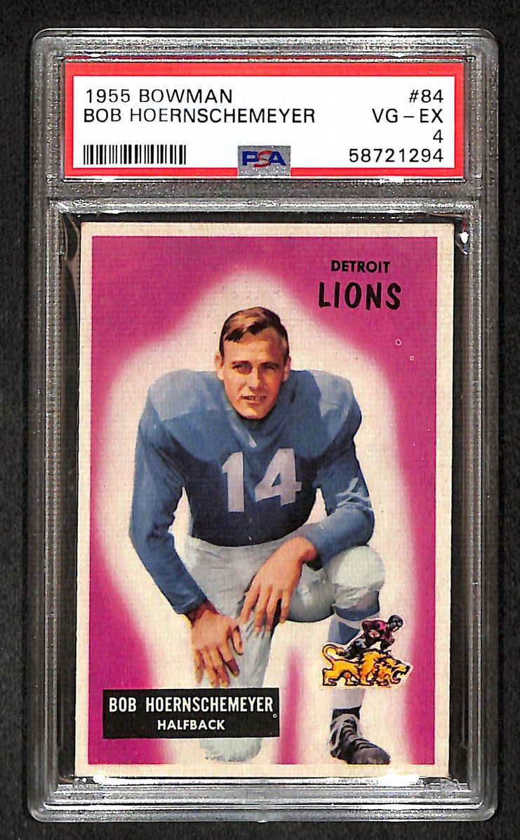 Bob Hoernschemeyer 1955 Bowman Card #84 Lions PSA 4 BA209293