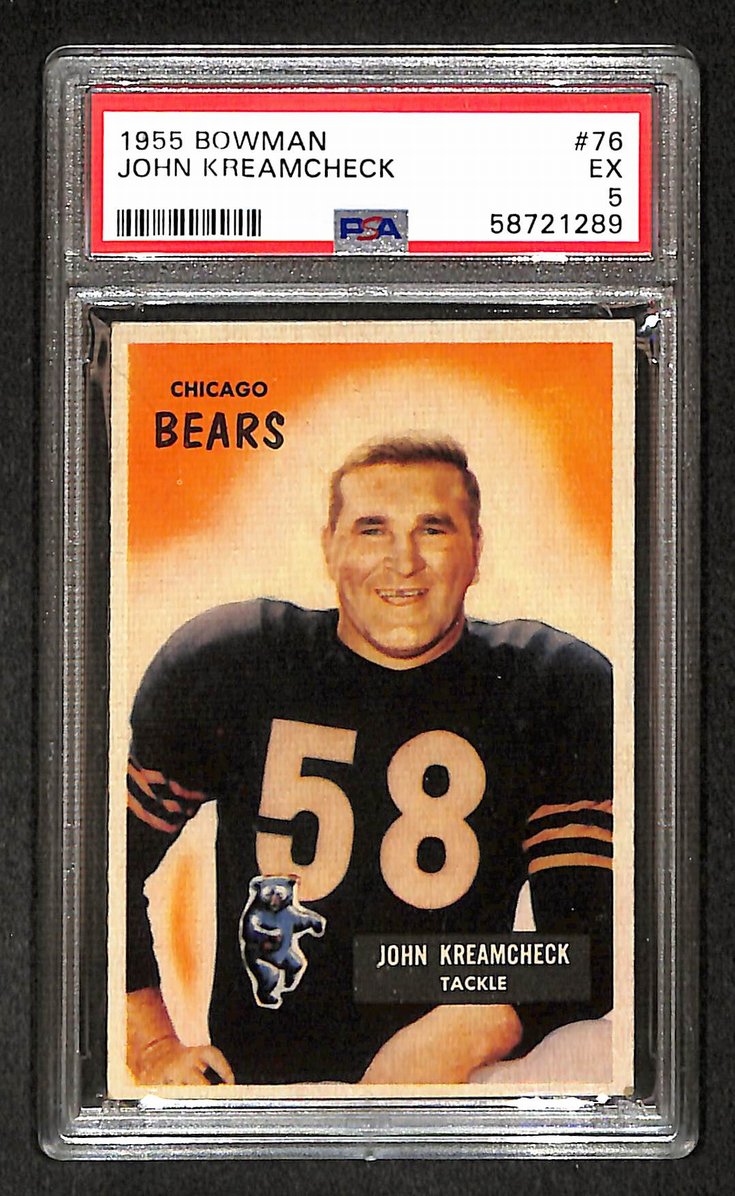 John Kreamcheck 1955 Bowman Card #76 Bears PSA 5 BA209295