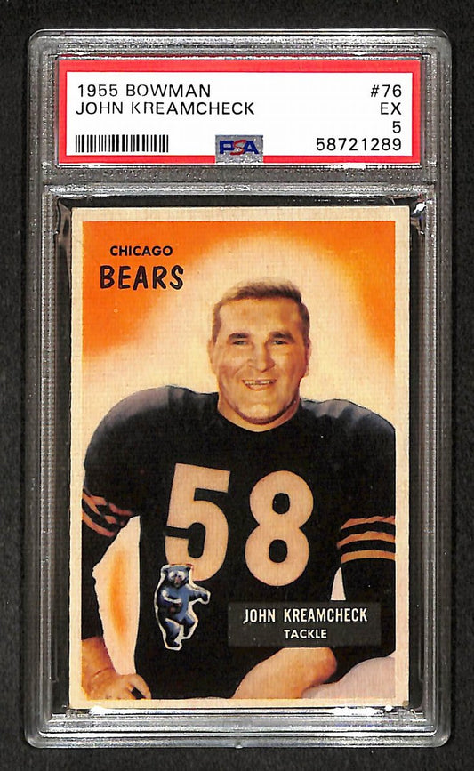 John Kreamcheck 1955 Bowman Card #76 Bears PSA 5 BA209295