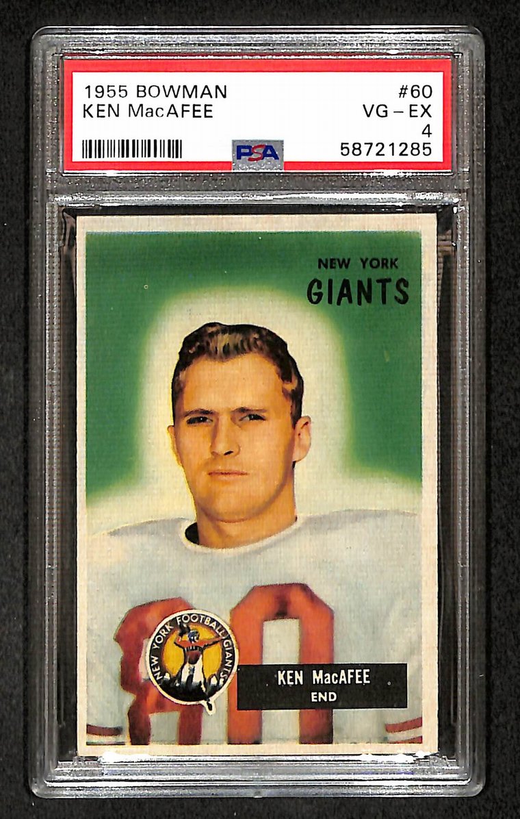 Ken MacAfee 1955 Bowman Card #60 Giants PSA 4 BA209296