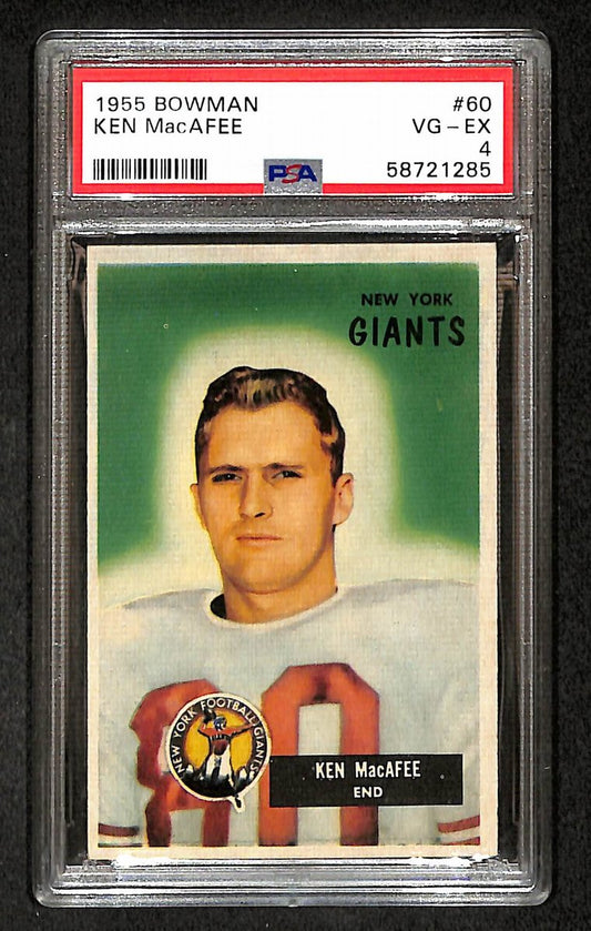 Ken MacAfee 1955 Bowman Card #60 Giants PSA 4 BA209296