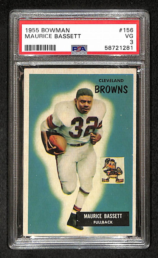 Maurice Bassett 1955 Bowman Card #156 Browns PSA 3 BA209298