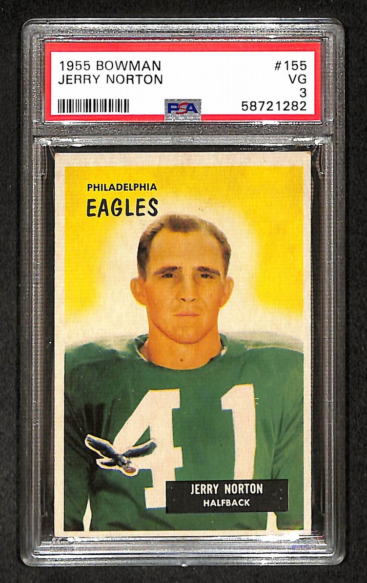 Jerry Norton 1955 Bowman Card #155 Eagles PSA 3 BA209299
