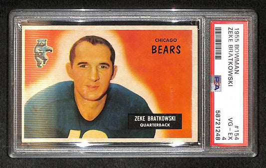 Zeke Bratkowski 1955 Bowman Card #154 Bears PSA 4 BA209300