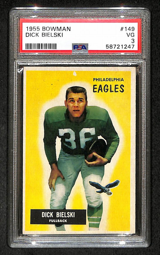 Dick Bielski 1955 Bowman Card #149 Eagles PSA 3 BA209301