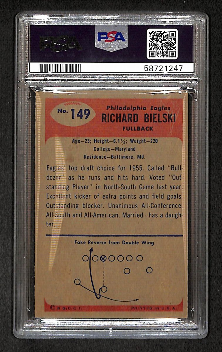 Dick Bielski 1955 Bowman Card #149 Eagles PSA 3 BA209301