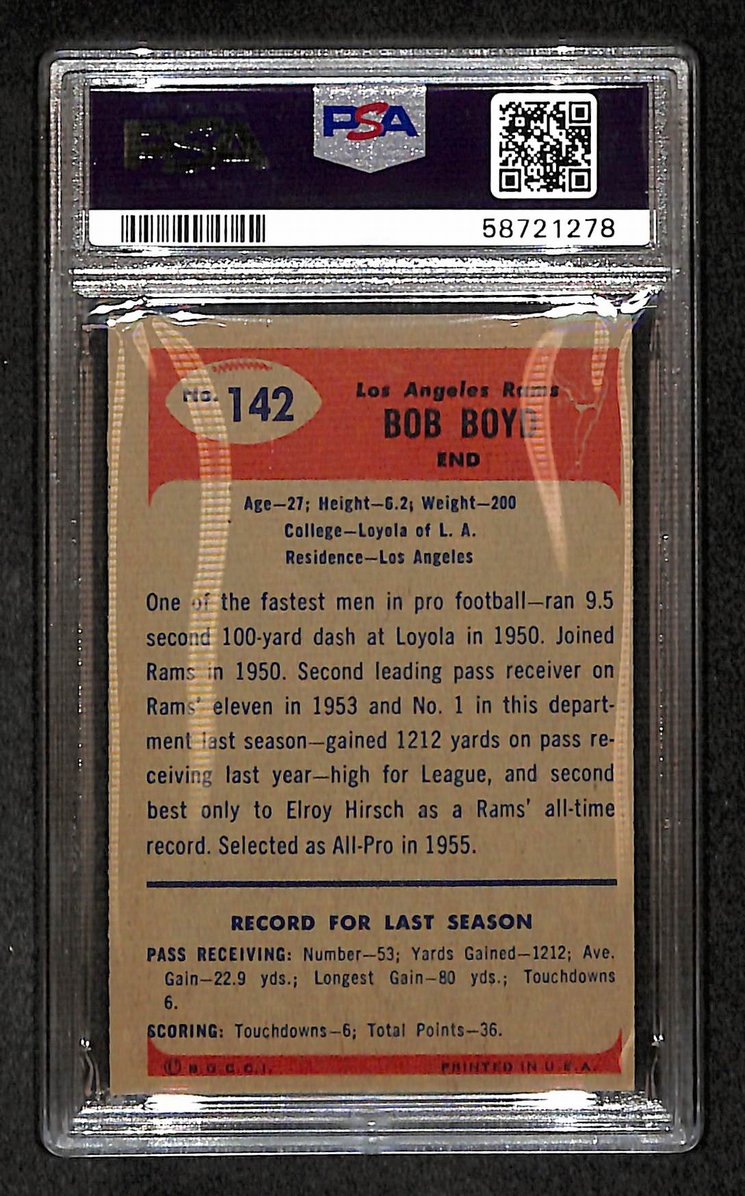 Bob Boyd 1955 Bowman Card #142 Rams PSA 5 BA209302