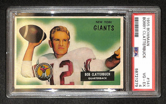 Bobby Clattebuck 1955 Bowman Card #141 Giants PSA 4 BA209303