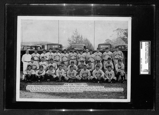 1935 New York Yankees B&W 1936 R311 Glossy Finish Team Photo SGC 20 Fair 209231