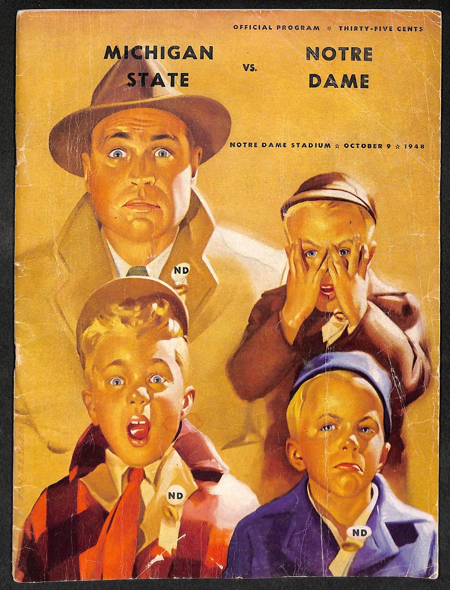 1948 Michigan State vs Notre Dame -  Notre Dame Stadium Official Program 209311