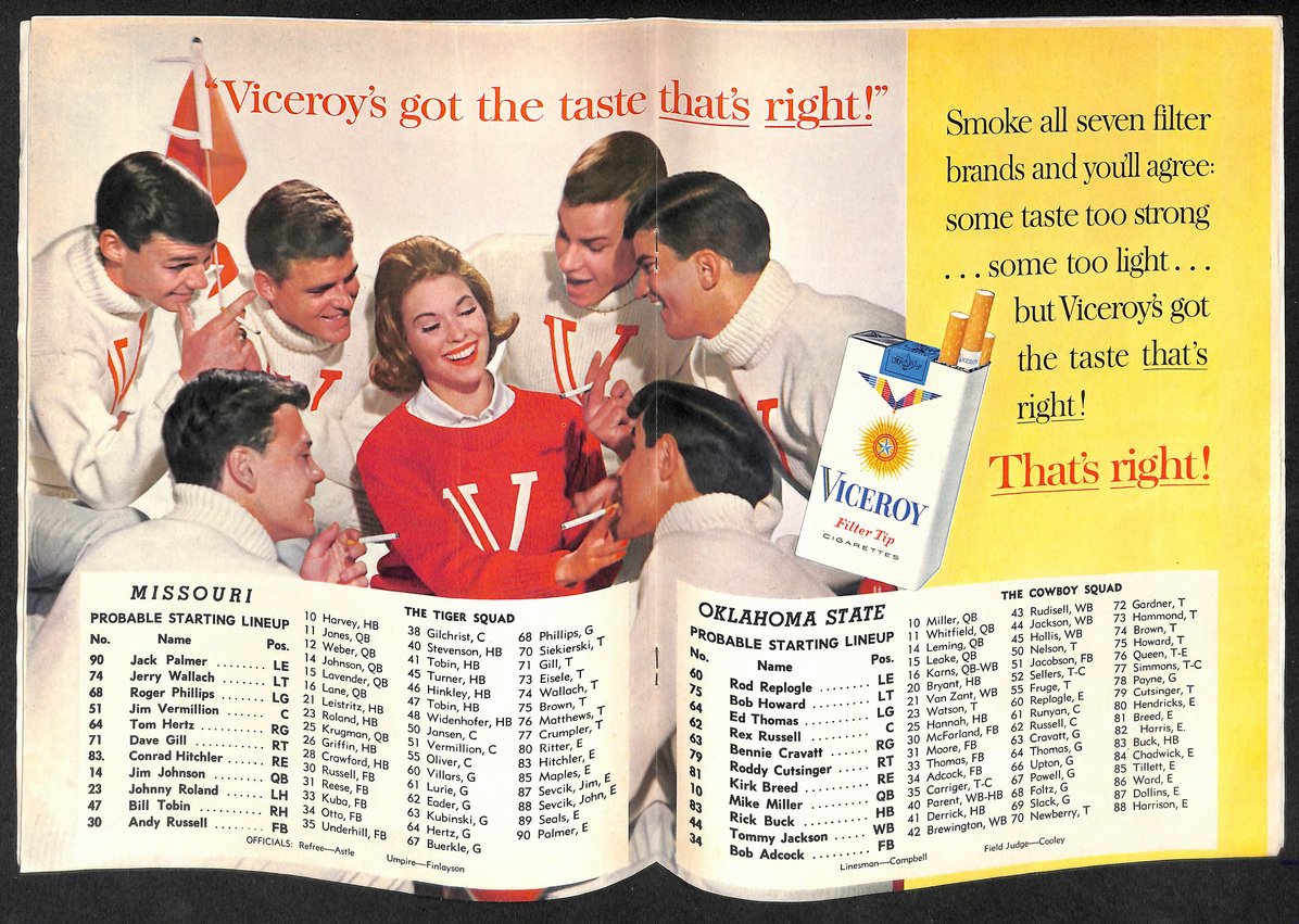 1962 Missouri vs Oklahoma State - Memorial Stadium Official Program 209312
