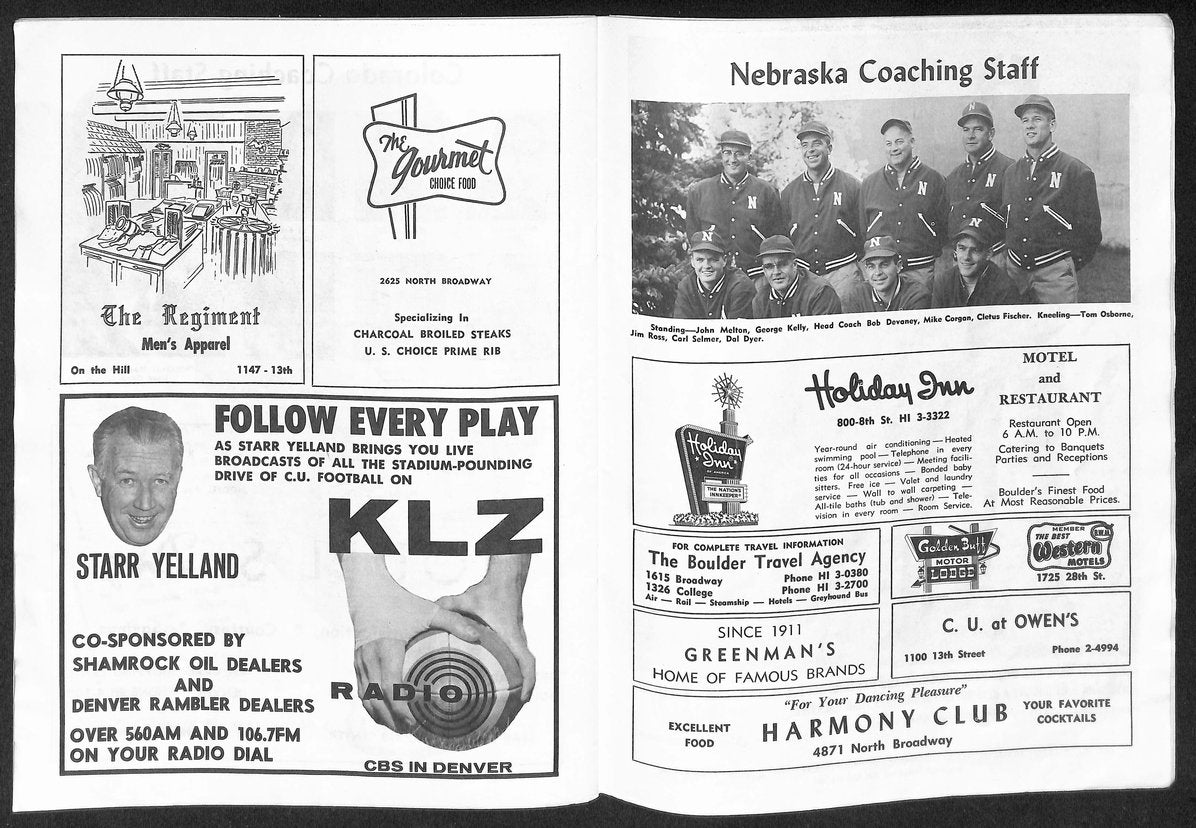 1962 Colorado vs Nebraska - Folsom Field Official Program Osborne 1st Season 313