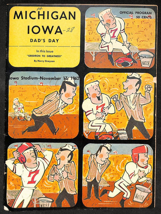 1962 Michigan vs Iowa - Iowa Stadium Official Program Dad's Day 209314