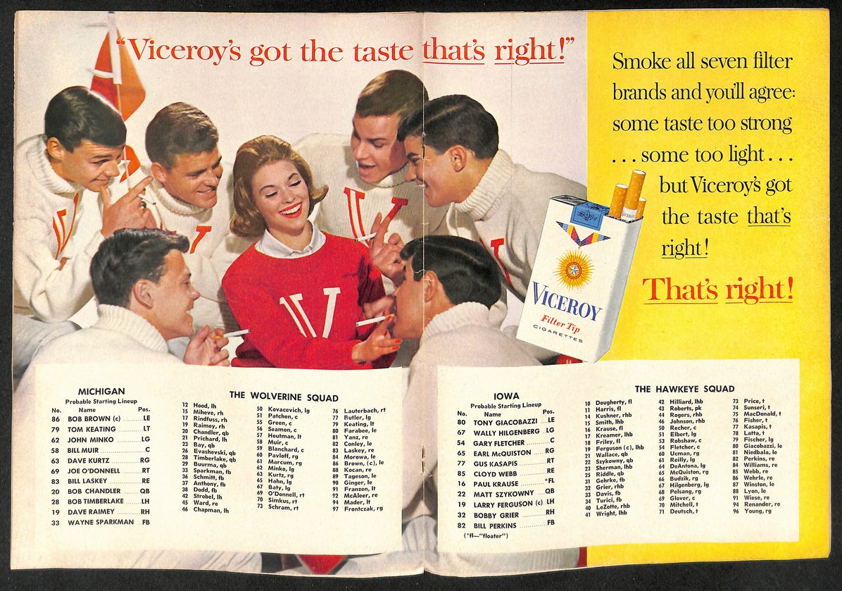 1962 Michigan vs Iowa - Iowa Stadium Official Program Dad's Day 209314