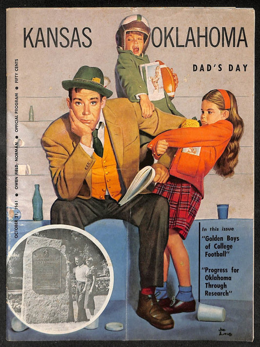 1961 Kansas vs Oklahoma - Owen Field Official Program Dad's Day 209317