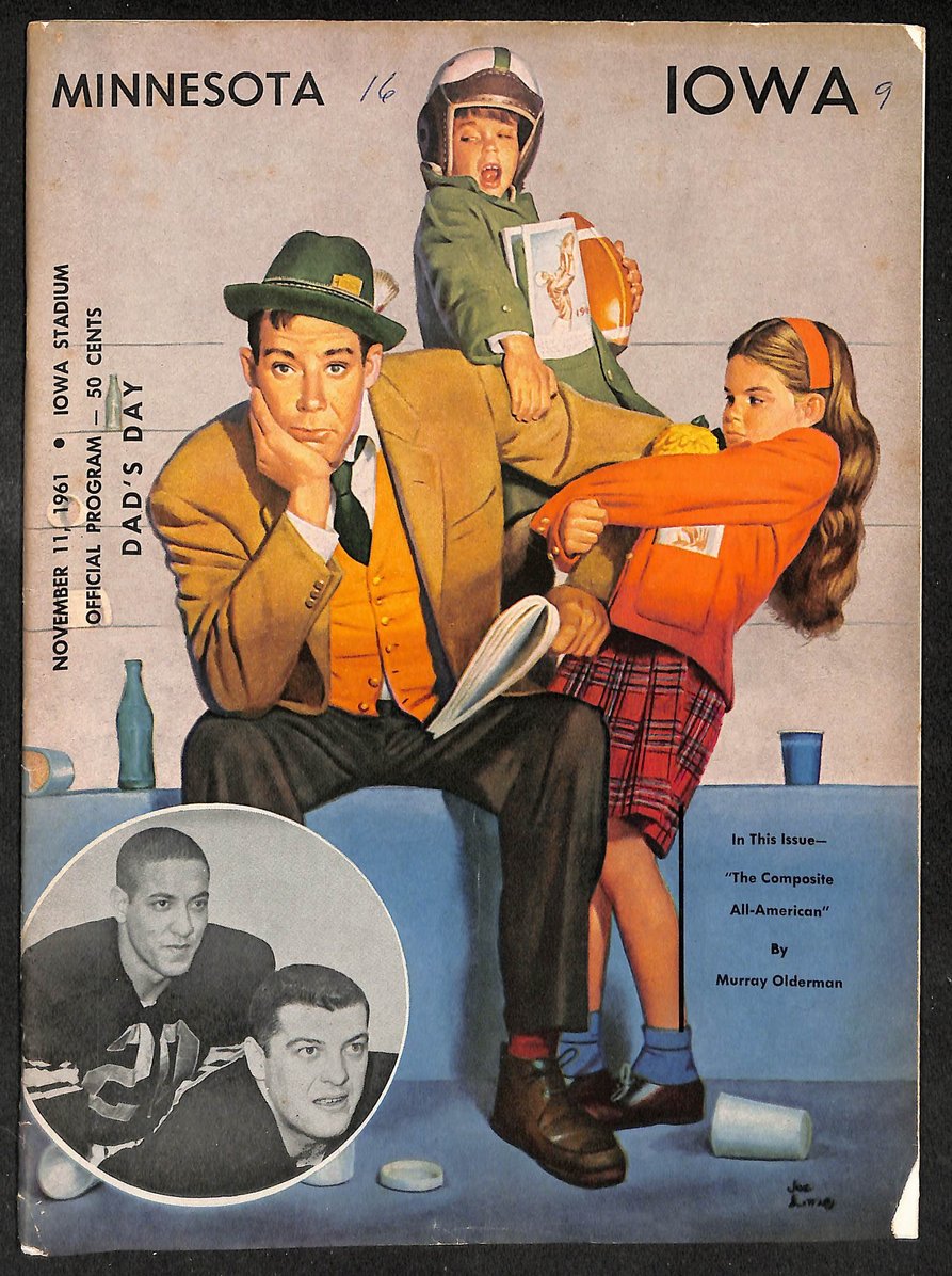 1961 Minnesota vs Iowa - Iowa Stadium Official Program Dad's Day 209319