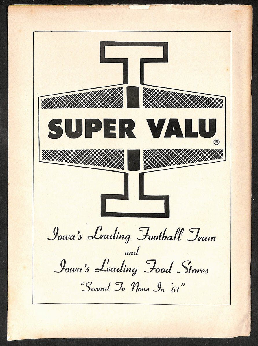 1961 Minnesota vs Iowa - Iowa Stadium Official Program Dad's Day 209319