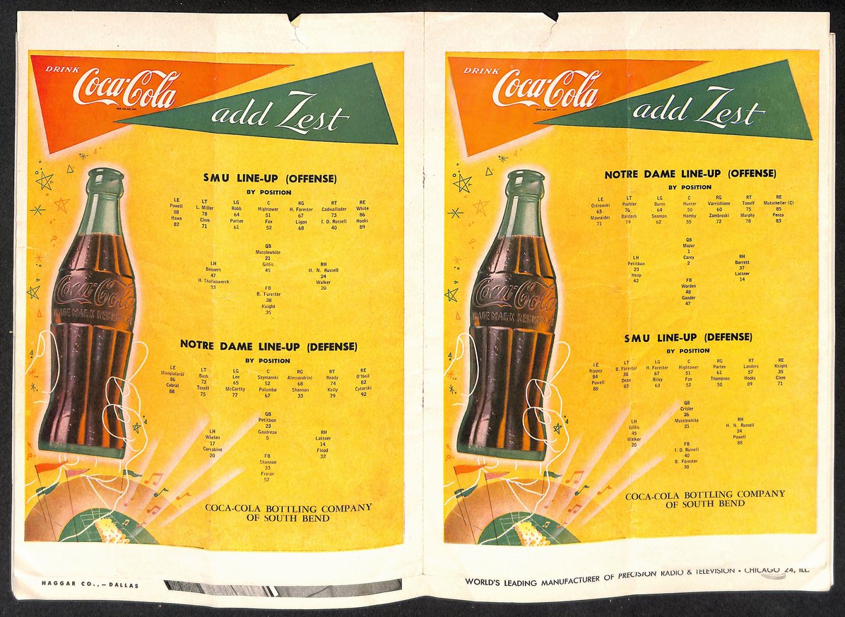 1951 SMU vs Notre Dame -  Notre Dame Stadium Official Program 209321