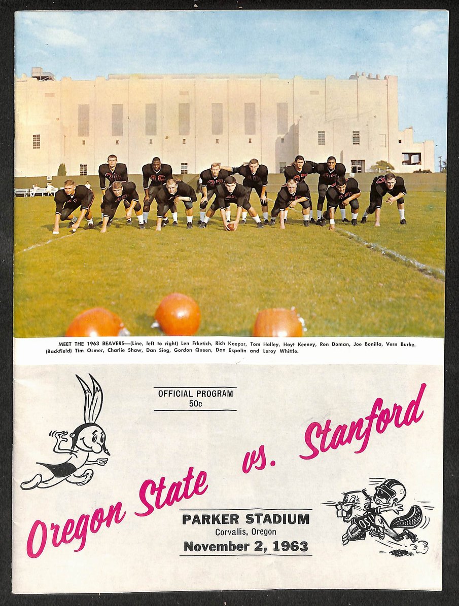 1963 Oregon St vs Stanford - Park Stadium Official Program Clean 209323