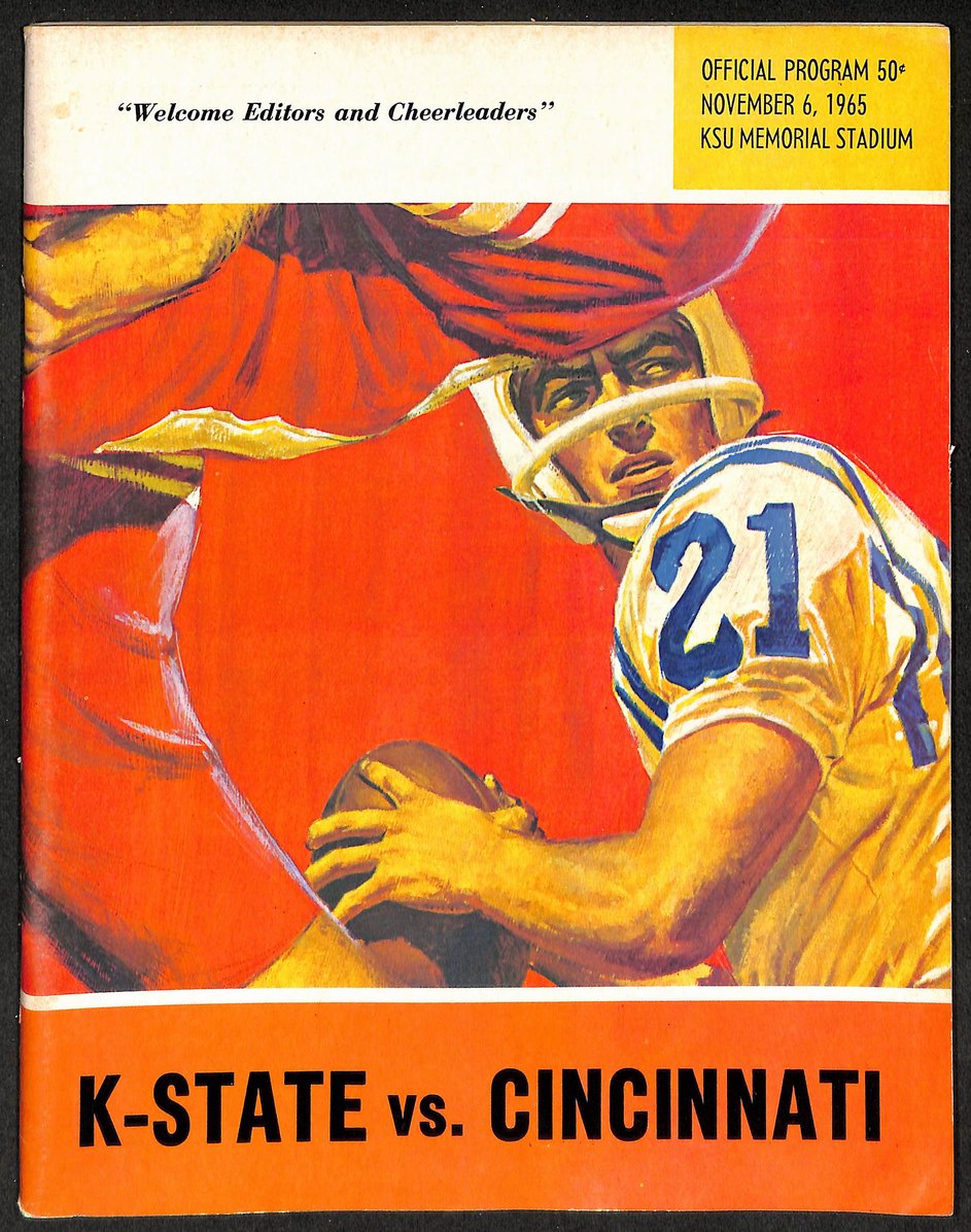 1965 K-State vs Cincinnati - KSU Memorial Stadium Official Program Clean 209329