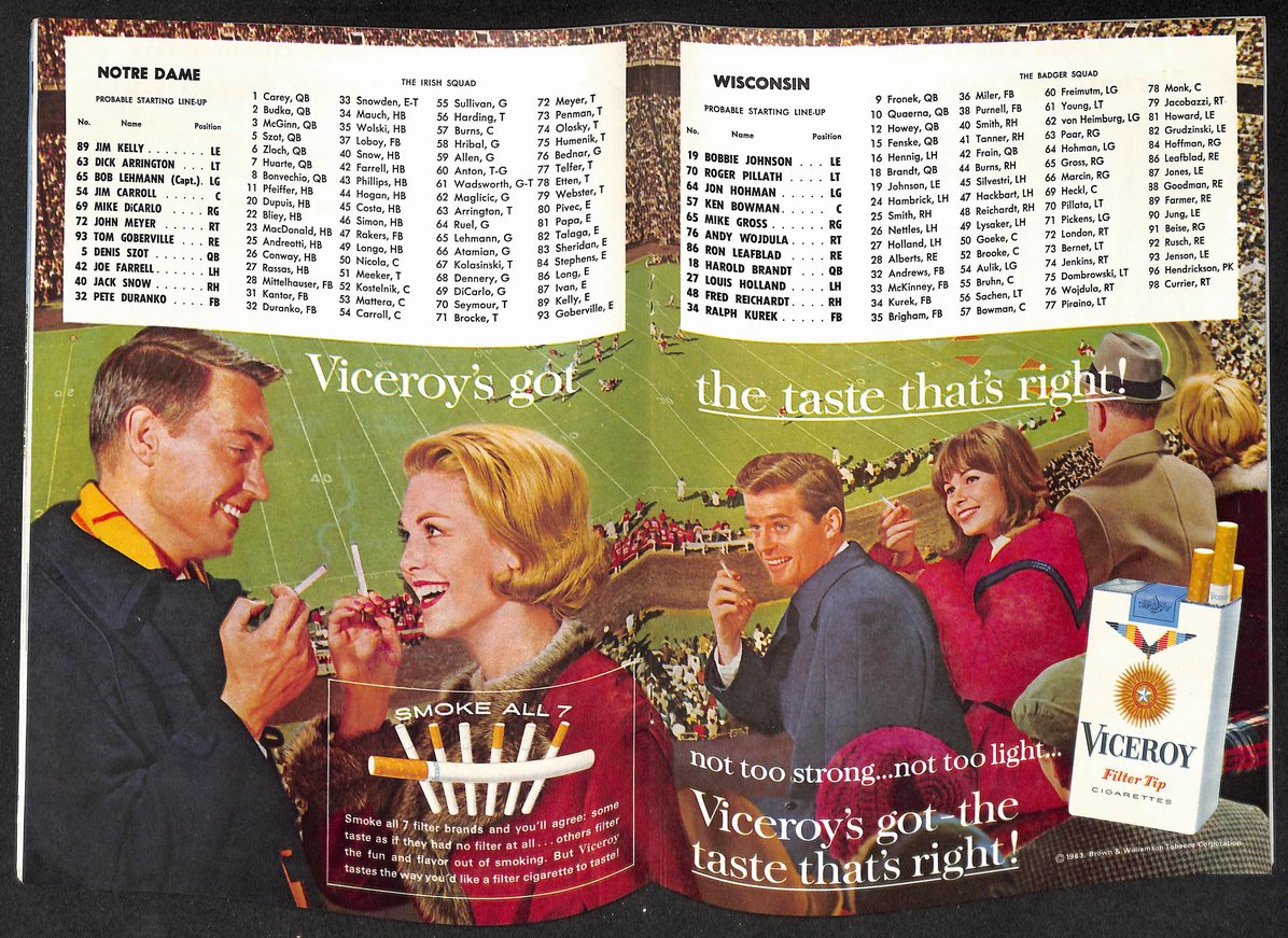 1963 Notre Dame vs Wisconsin - Notre Dame Stadium Official Program Clean 209331