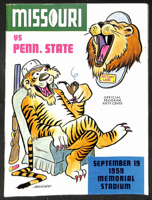 1959 Missouri vs Penn State - Memorial Stadium Official Program 209332