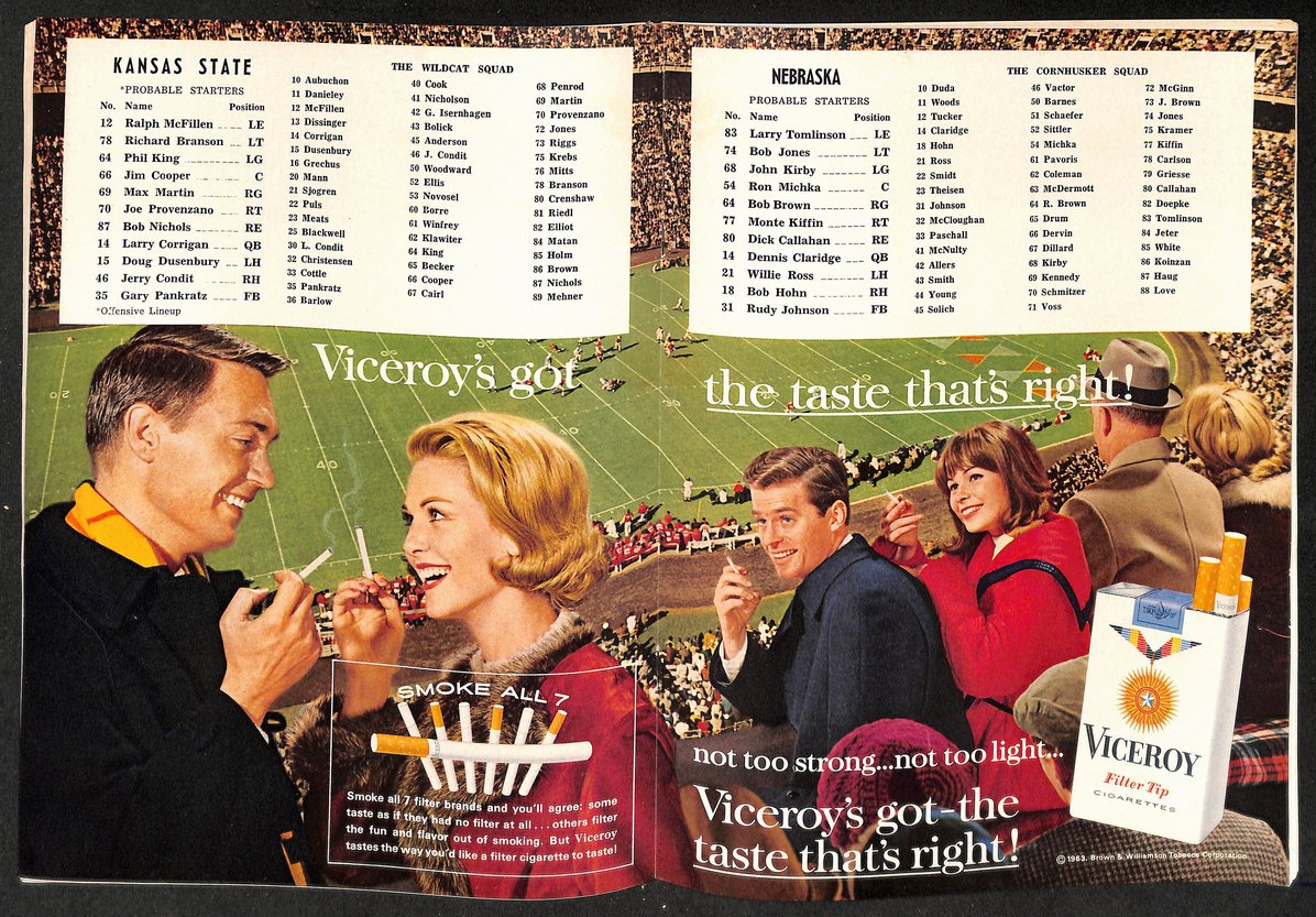 1963 K-State vs Nebraska - KSU Memorial Stadium Official Program 209333
