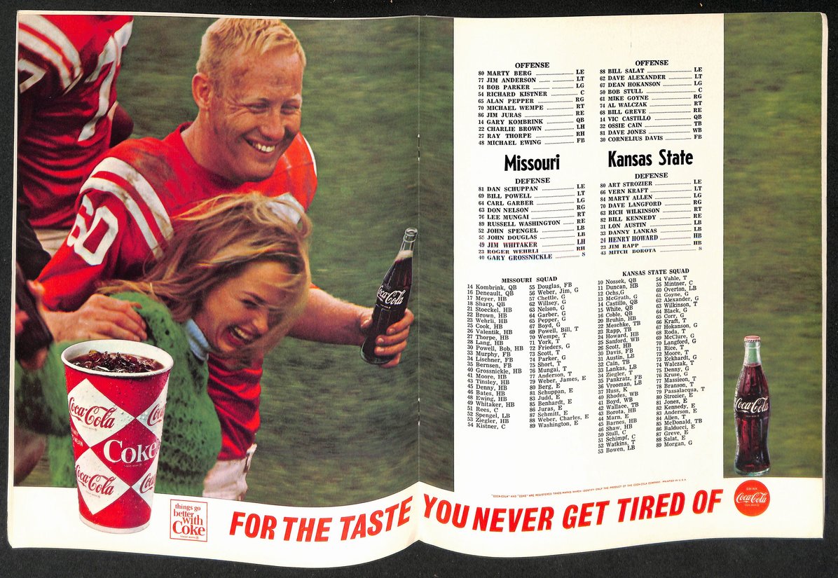 1966 K-State vs Missouri - KSU Memorial Stadium Official Program Clean 209339
