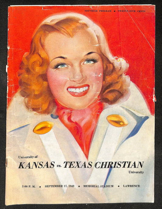 1949 Kansas vs Texas Christian - Memorial Stadium Official Program 209343
