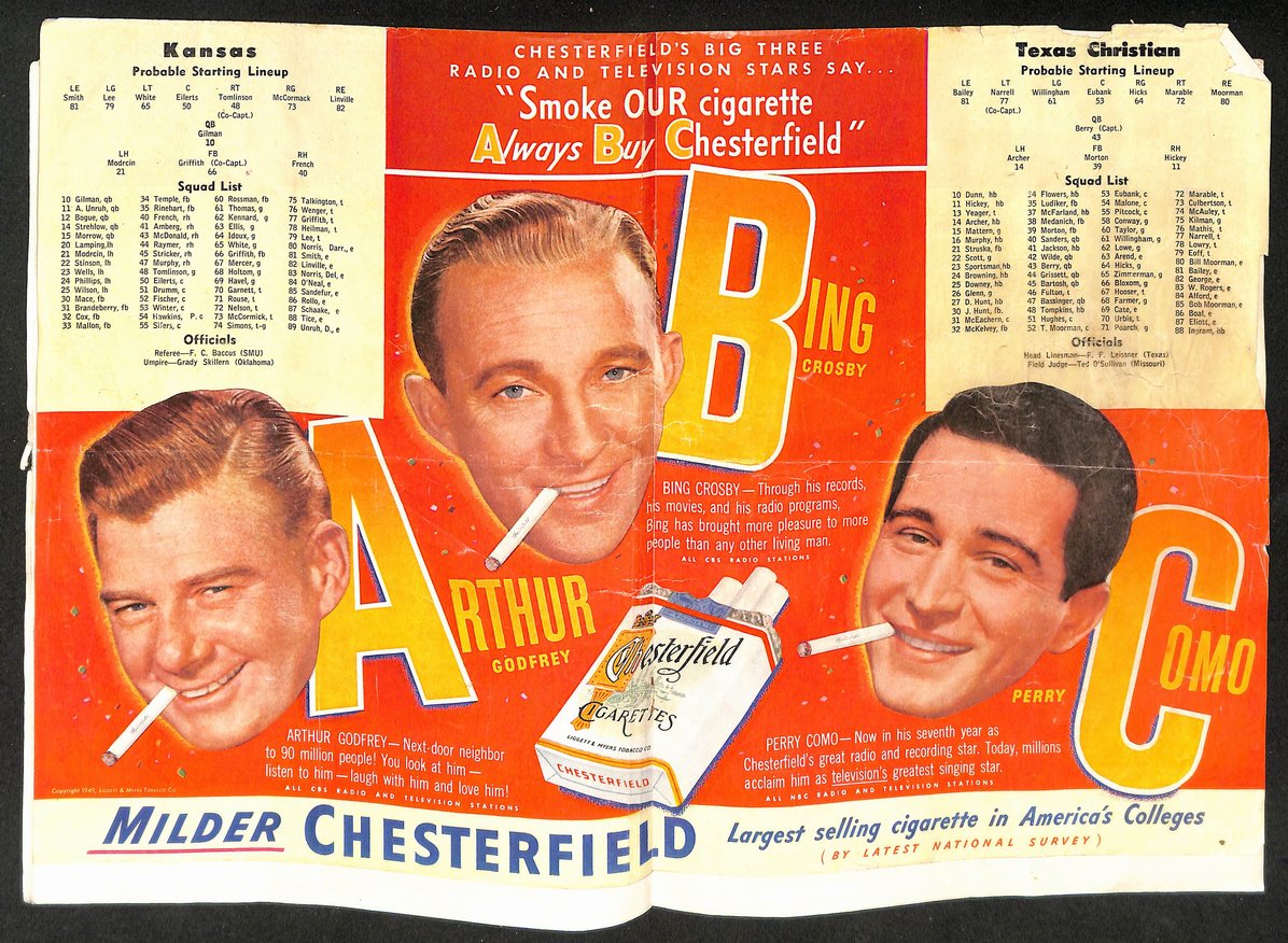 1949 Kansas vs Texas Christian - Memorial Stadium Official Program 209343