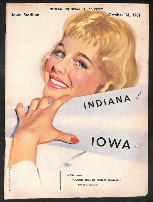 1961 Indiana vs Iowa - Iowa Stadium Official Program 209326