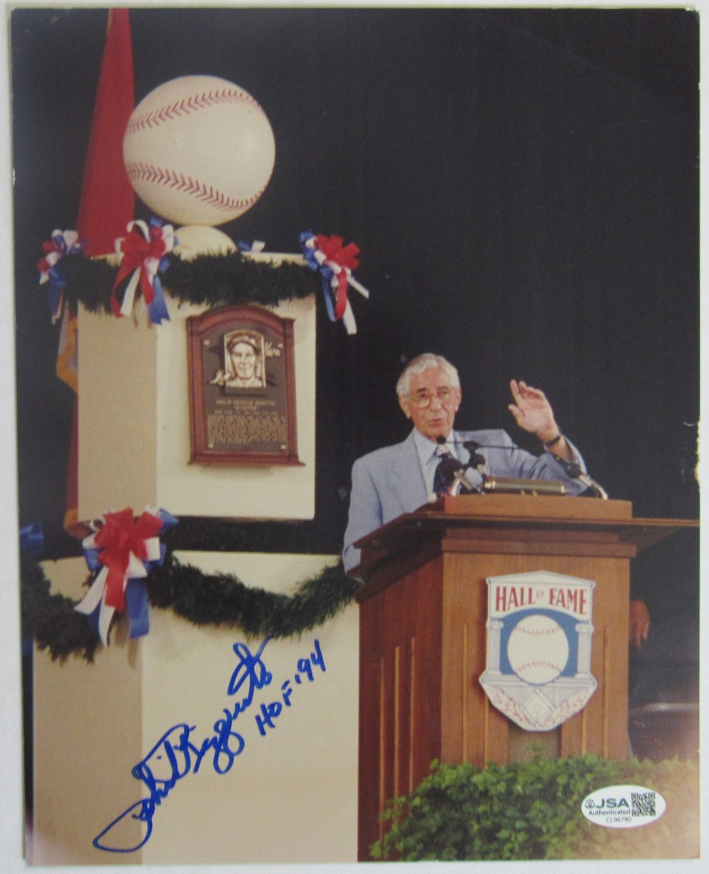 Phil Rizzuto HOF Signed/Inscribed "HOF '94" 8x10 Photo Yankees JSA 208890