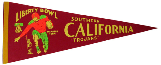 1975 Liberty Bowl Felt Pennant 12x29 USC Southern California Trojans 208186