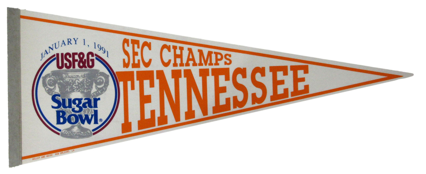 1991 USF&G Sugar Bowl Felt Pennant 12x30 SEC Champs Tennessee 208189