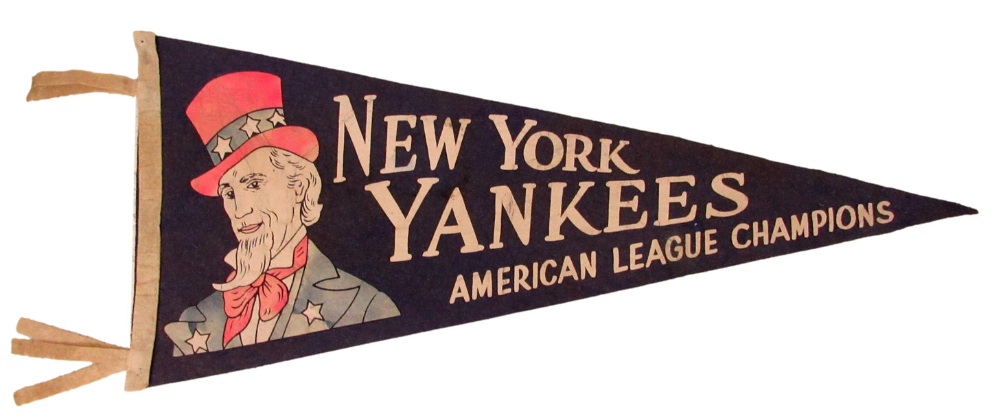 Vintage 1950's New York Yankees Americal League Champs Felt Pennant 12x27 208191