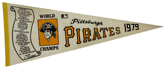 1979 Pittsburgh Pirates World Champs w/ Roster Felt Pennant 12x30  208199